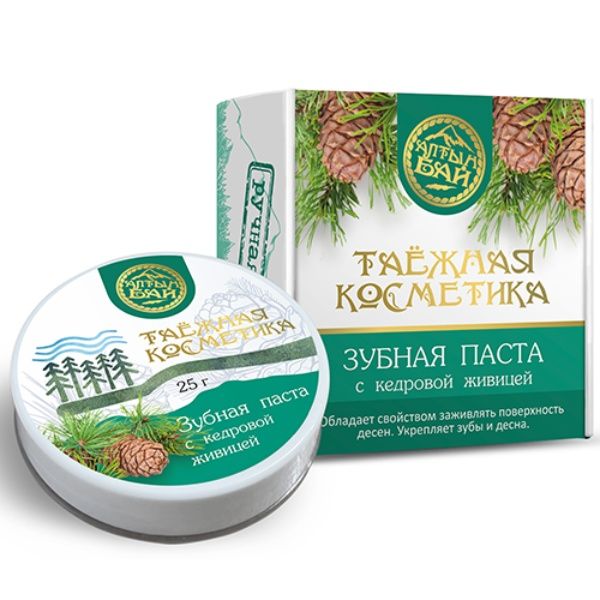 Изображение товара Алтынбай Зубная паста с кедровой живицей 25г Алтынбай Зубная паста с кедровой живицей 25г фотография