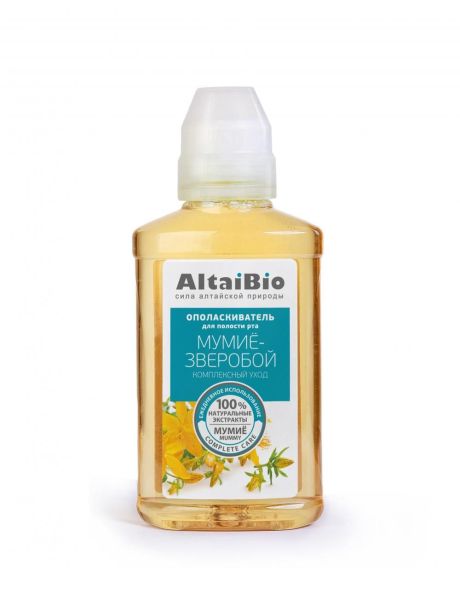 Изображение товара Ополаскиватель altaibio для полости рта комплексный уход мумие-зверобой 200мл Ополаскиватель altaibio для полости рта комплексный уход мумие-зверобой 200мл фотография